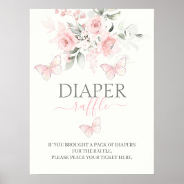 Diaper Raffle Butterfly-Zeichen Poster