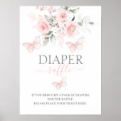 Diaper Raffle Butterfly-Zeichen Poster (Vorne)