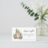 Diaper Raffle | Cactus Book Themed Baby Shower Begleitkarte (Stehend Vorderseite)
