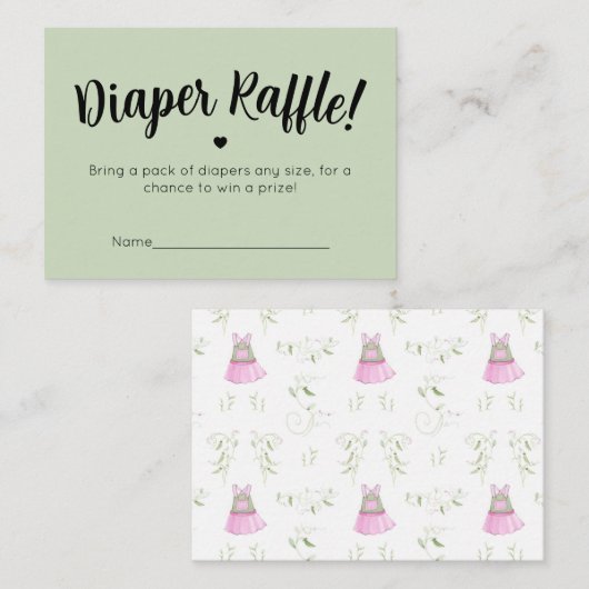 Diaper Raffle Card Begleitkarte (Vorne/Hinten)