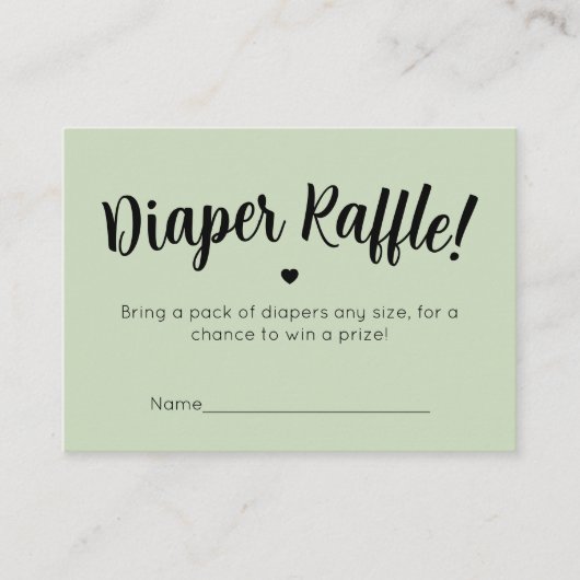 Diaper Raffle Card Begleitkarte (Vorderseite)