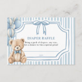 Diaper Raffle Card Blue Bear Begleitkarte (Vorderseite)