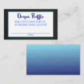 Diaper Raffle Card Boy Blue Ombre Kinderdusche Begleitkarte (Vorne/Hinten)