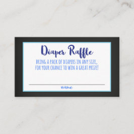 Diaper Raffle Card Boy Blue Ombre Kinderdusche Begleitkarte