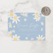 Diaper Raffle Card Daisy Dusty Blue Mitteilungskarte (Vorderseite/Rückseite Beispiel)