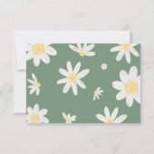 Diaper Raffle Card Daisy Sage Green Mitteilungskarte (Rückseite)
