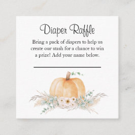 Diaper Raffle Card Kleines Pumpkin-Thema einfügen Begleitkarte