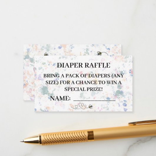 DIAPER RAFFLE CARDS WINNIE THE POOH BEGLEITKARTE (Vorderseite/Rückseite Beispiel)