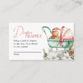 Diaper Raffle Christmas Gingerbread Baby Shower Begleitkarte (Vorderseite)