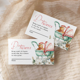 Diaper Raffle Christmas Gingerbread Baby Shower Begleitkarte