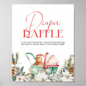 Diaper Raffle Christmas Gingerbread Baby Shower Poster (Vorne)