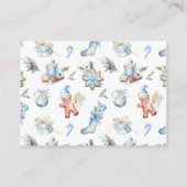 Diaper Raffle Christmas Santa Blue Baby Dusche Begleitkarte (Rückseite)