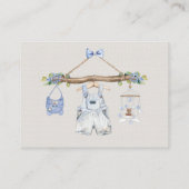 Diaper Raffle Clothesline Boy Blue Ivory Begleitkarte (Rückseite)