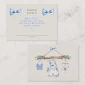 Diaper Raffle Clothesline Boy Blue Ivory Begleitkarte (Vorne/Hinten)