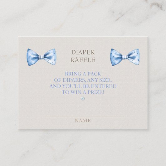 Diaper Raffle Clothesline Boy Blue Ivory Begleitkarte (Vorderseite)
