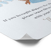 Diaper Raffle Dachshund Blue Baby Shower Game Poster (Ecke)