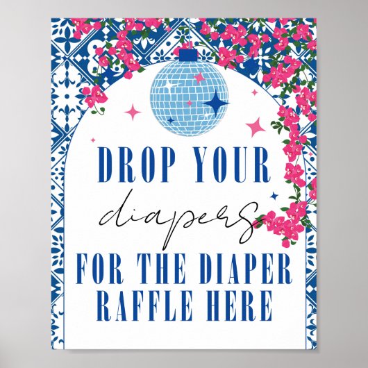 Diaper Raffle Dancing Queen Griechische Baby Dusch Poster (Vorne)
