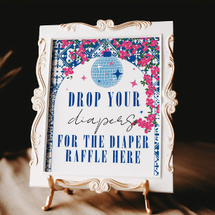 Diaper Raffle Dancing Queen Griechische Baby Dusch Poster