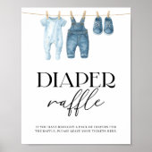 Diaper Raffle Denim Blue Jean Baby Shower Poster (Vorne)