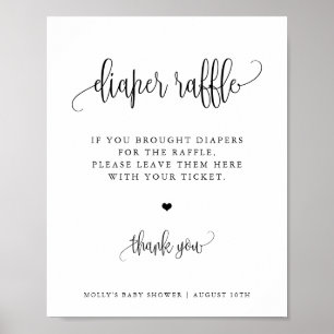 Diaper Raffle Display-Zeichen, Minimalistische Kal Poster