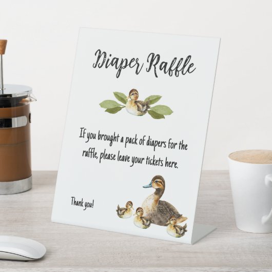 Diaper Raffle Duck Baby Shower Sign Sockelschild (In SItu)