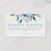 Diaper Raffle Dusty Blue Rose Bloom Baby Dusche Begleitkarte (Vorderseite)