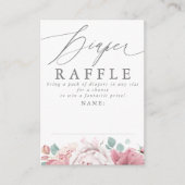 Diaper Raffle Dusty Pink Floral Baby Shocketkarte Begleitkarte (Vorderseite)