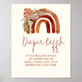 Diaper Raffle Earth Tone Boho Rainbow Tropical Poster (Vorne)