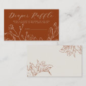 Diaper Raffle Elegant Burnt Orange Botanical Begleitkarte (Vorne/Hinten)
