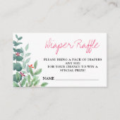 Diaper Raffle Eucalyptus Greenery Baby Shower Begleitkarte (Vorderseite)
