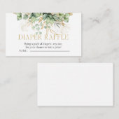 Diaper Raffle Eucalyptus Greenery Baby Shower Begleitkarte (Vorne/Hinten)
