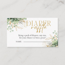 Diaper Raffle Eucalyptus Greenery Baby Shower Begleitkarte