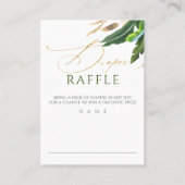 Diaper Raffle Exotic Foliage Babydusche Visitenkarte (Vorderseite)