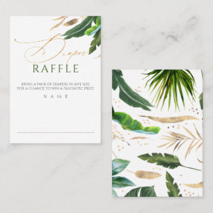 Diaper Raffle Exotic Foliage Babydusche Visitenkarte