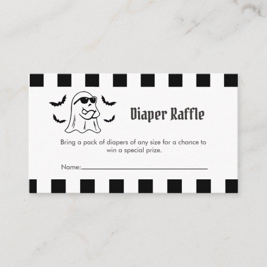 Diaper Raffle Funny Boo Halloween-Party Umschließu Begleitkarte (Vorderseite)