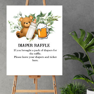 Diaper Raffle Game Ein Baby ist Brauthema Poster
