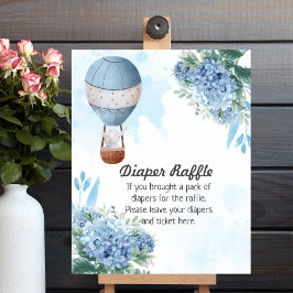 Diaper Raffle Game Elephant Heißluftballon Poster