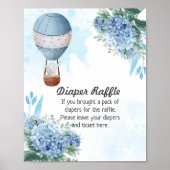 Diaper Raffle Game Elephant Heißluftballon Poster (Vorne)