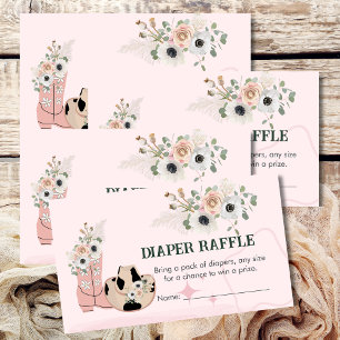 Diaper Raffle Game Saddup Western Cowgirl Thema Begleitkarte