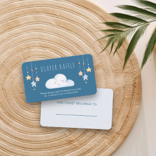 Diaper Raffle Gedicht Cloud and Stars Boy Baby Dus Begleitkarte