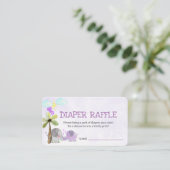 Diaper Raffle Gedicht Elephant Mama und Babydusche Begleitkarte (Stehend Vorderseite)