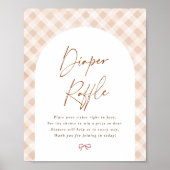 Diaper Raffle Gingham Süsse Pie Baby Duschzeichen Poster (Vorne)