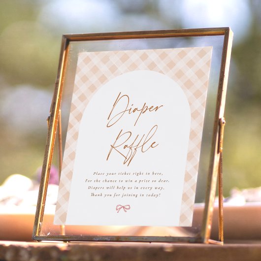 Diaper Raffle Gingham Süsse Pie Baby Duschzeichen Poster