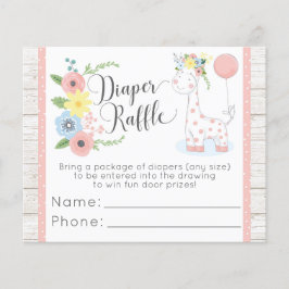 Diaper Raffle Giraffe Baby Duschgel Spielkarte Flyer