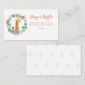 Diaper Raffle Giraffe Blumengarnitur Kinderdusche Begleitkarte (Vorne/Hinten)