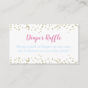 Diaper Raffle Gold Confetti Baby Dusche & Girl Begleitkarte