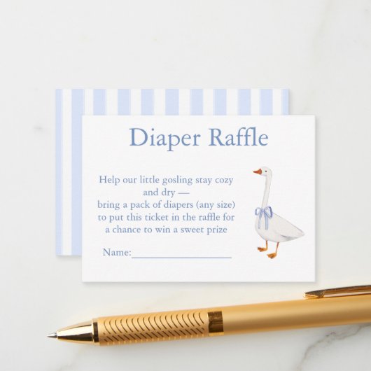 diaper raffle goose begleitkarte (Vorderseite/Rückseite Beispiel)