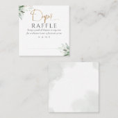 Diaper Raffle Greenery Baby Dusche Quadratische Visitenkarte (Vorne/Hinten)