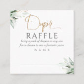 Diaper Raffle Greenery Baby Dusche Quadratische Visitenkarte (Vorderseite)