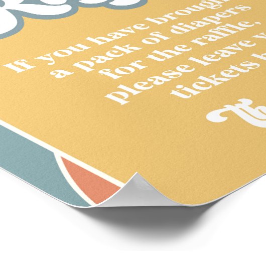 Diaper Raffle Groovy Retro Sonnenschein Poster (Ecke)